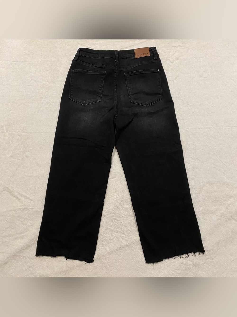 (11) Judy Blue Wide Leg Crop Jean Perfect Storm Black High Waist 30 Cropped - Picture 12 of 14